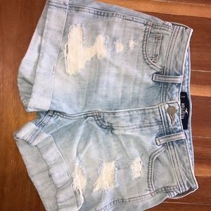 Distressed High-Rise Boyfriend Shorts